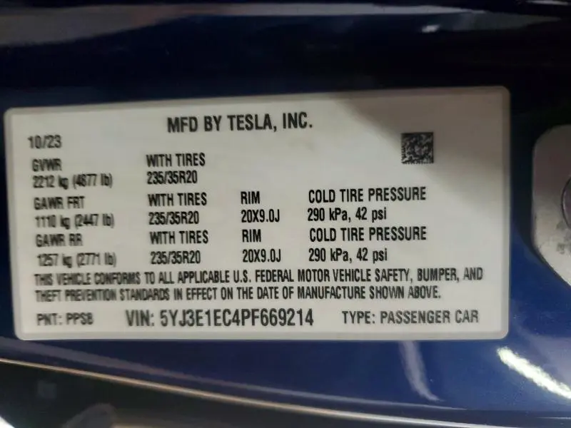 2023 TESLA MODEL 3   