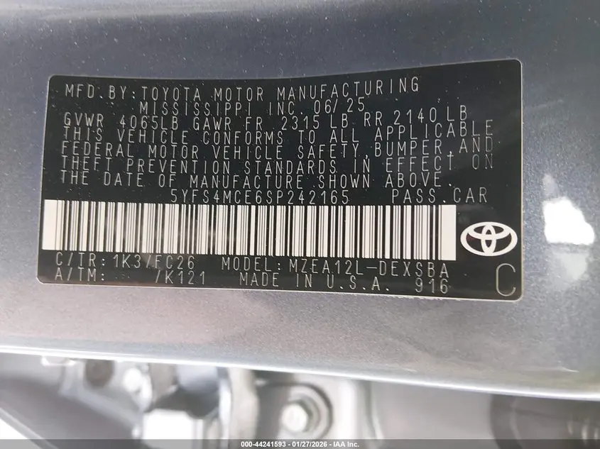 2025 TOYOTA COROLLA SE