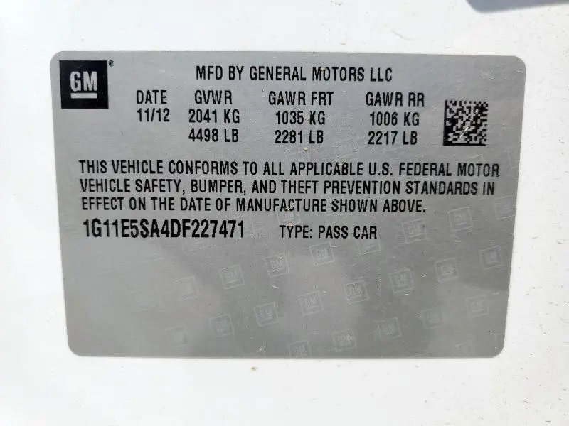 2013 CHEVROLET MALIBU 2LT  