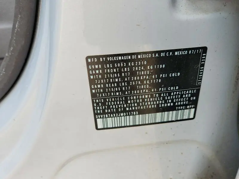 2018 VOLKSWAGEN TIGUAN SE  