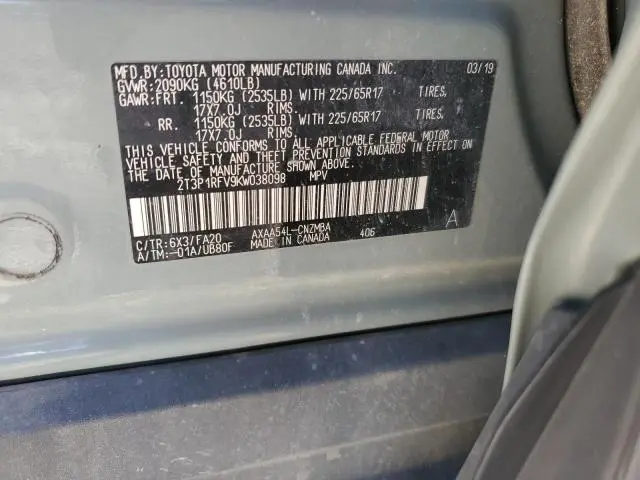 2019 TOYOTA RAV4 XLE  