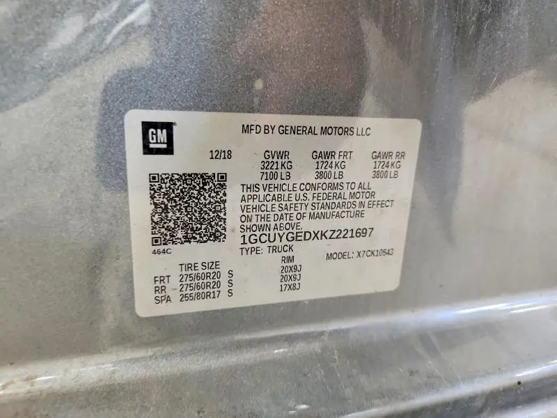 2019 CHEVROLET SILVERADO K1500 LTZ  