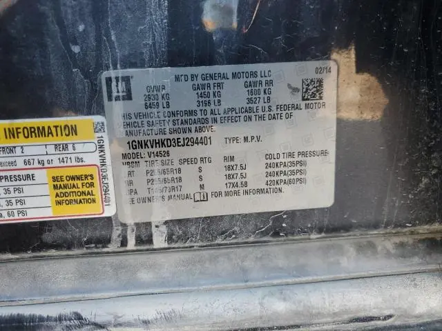 2014 CHEVROLET TRAVERSE LT