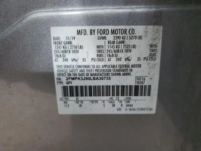 2020 FORD EDGE SEL  