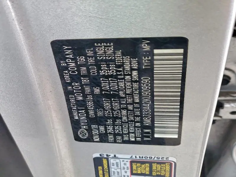 2019 HYUNDAI TUCSON LIMITED  