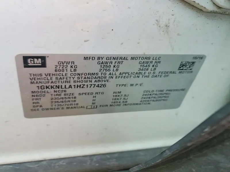 2017 GMC ACADIA SLE  