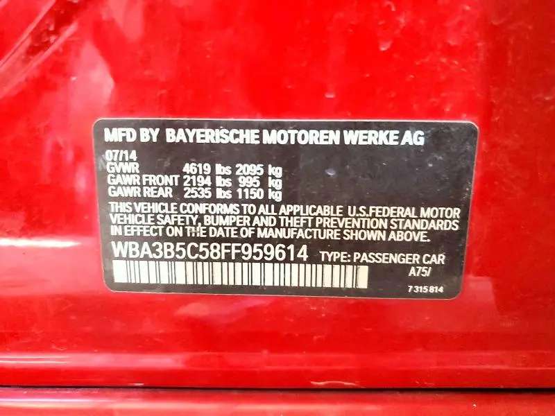 2015 BMW 328 XI SULEV  