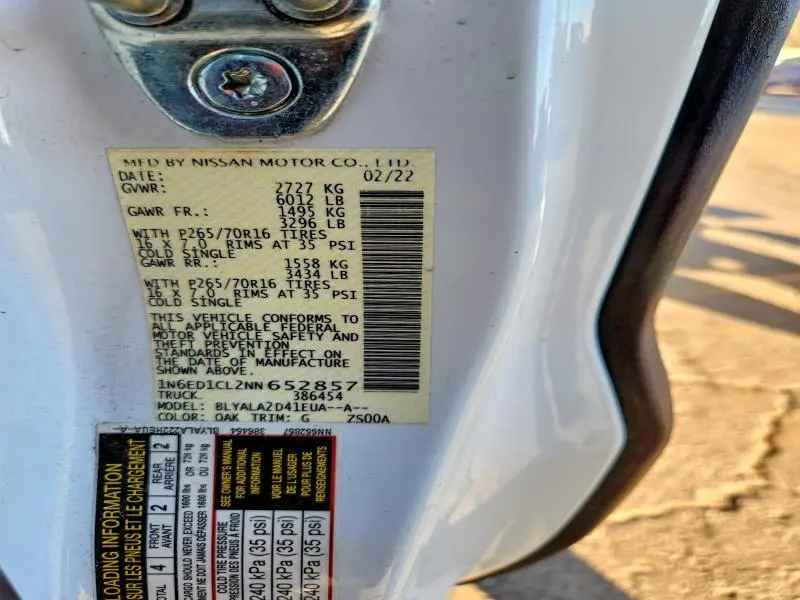 2022 NISSAN FRONTIER S  