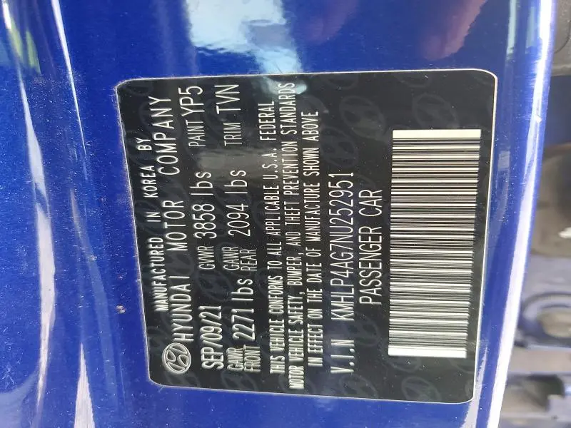 2022 HYUNDAI ELANTRA LIMITED  