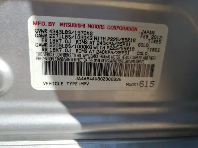 2012 MITSUBISHI OUTLANDER SPORT SE  
