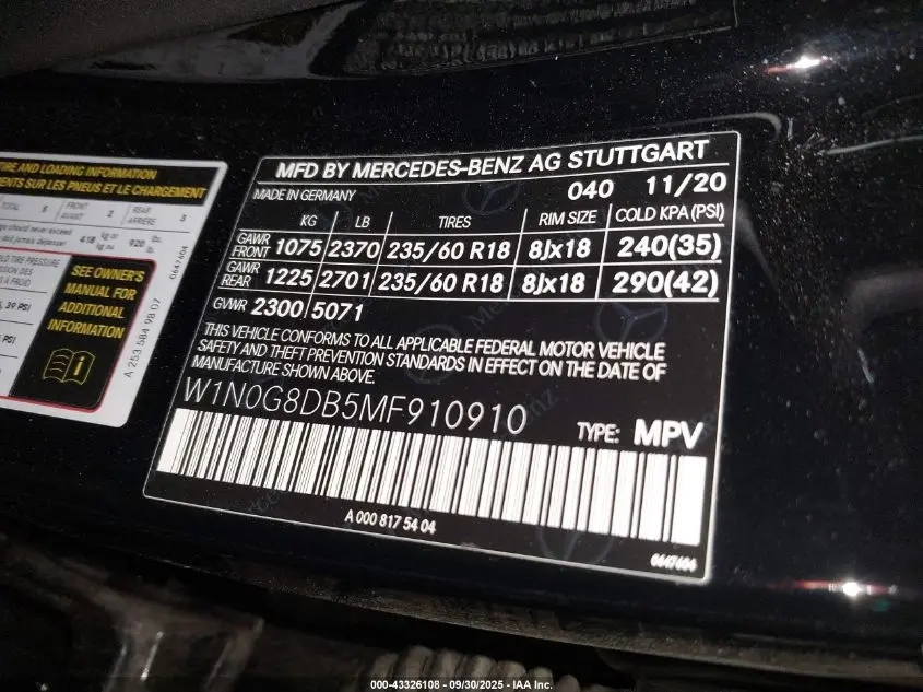 2021 MERCEDES-BENZ GLC 300 SUV