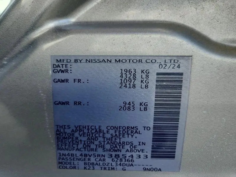 2024 NISSAN ALTIMA S  