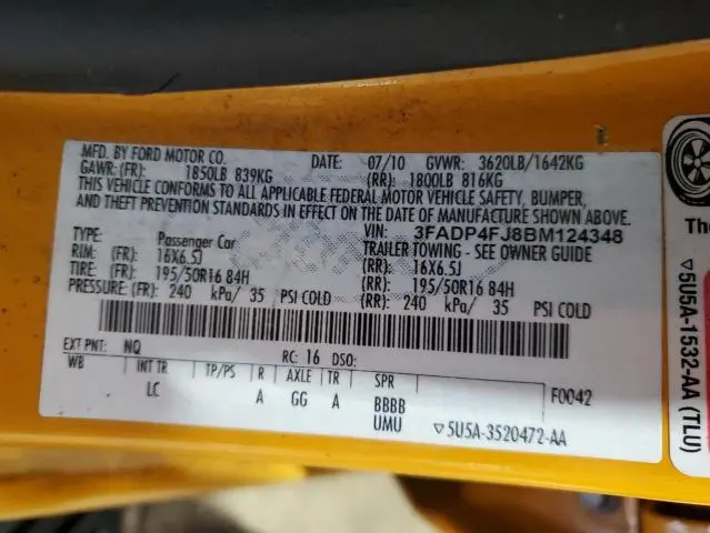 2011 FORD FIESTA SES  