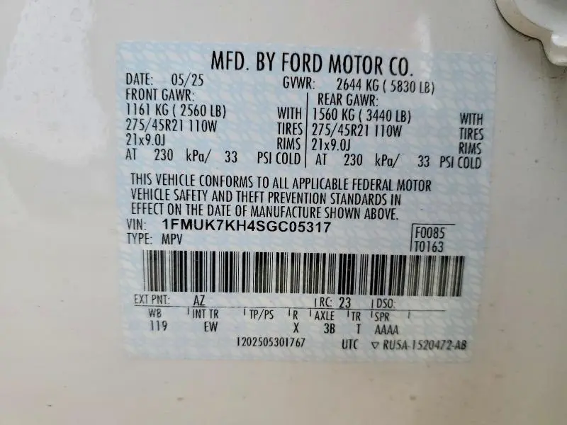2025 FORD EXPLORER ST-LINE  