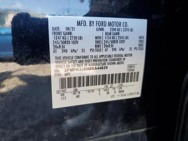 2021 FORD EDGE SEL  