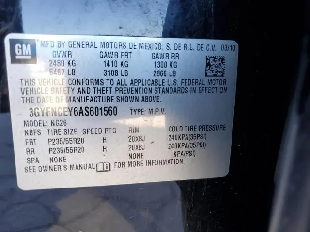 2010 CADILLAC SRX PREMIUM COLLECTION  
