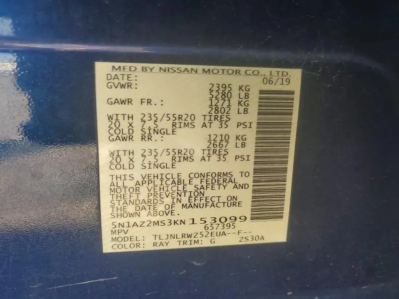 2019 NISSAN MURANO SL  