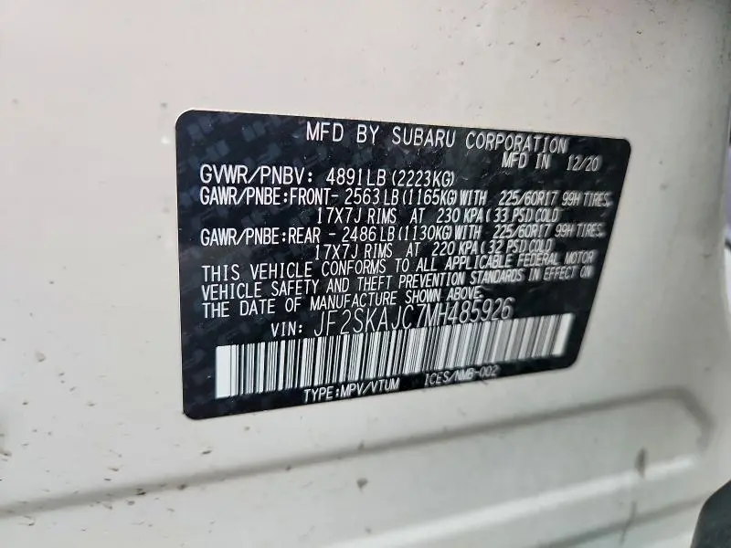 2021 SUBARU FORESTER PREMIUM  