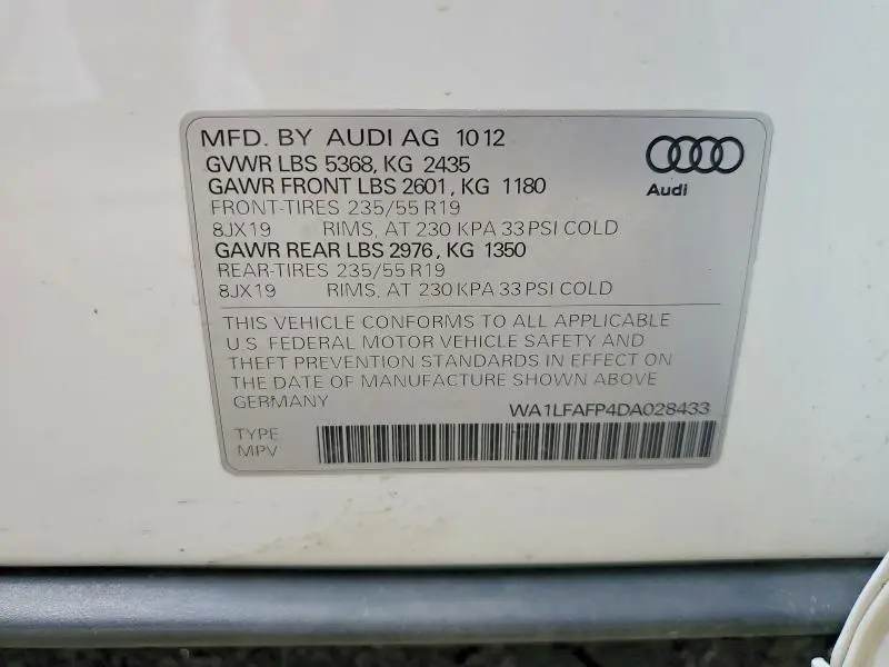 2013 AUDI Q5 PREMIUM PLUS  