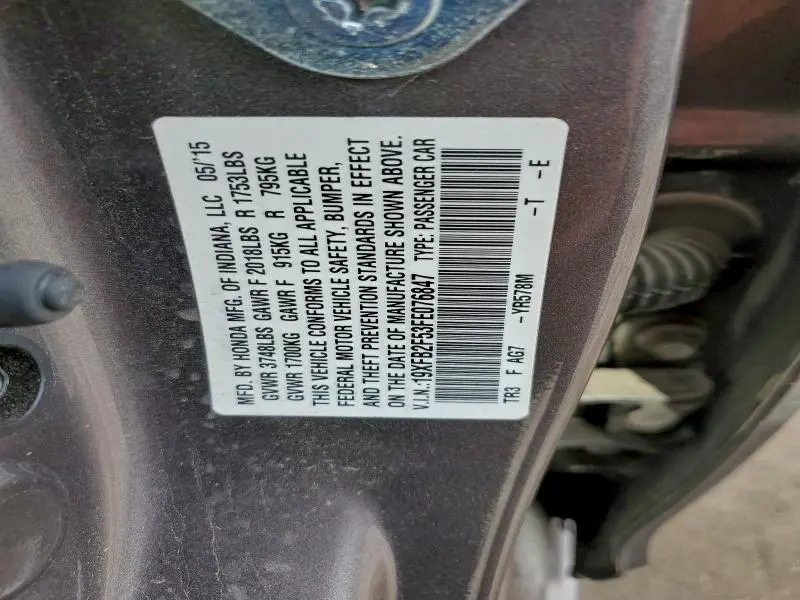 2015 HONDA CIVIC LX  