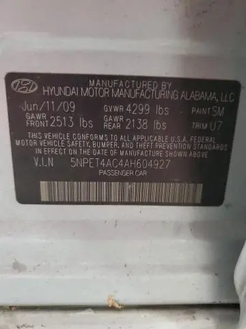 2010 HYUNDAI SONATA GLS  