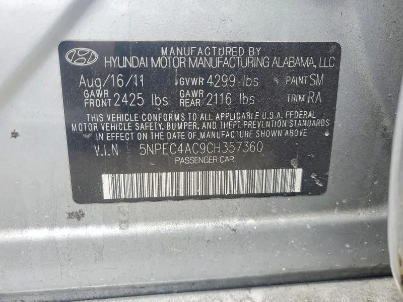 2012 HYUNDAI SONATA LIMITED  