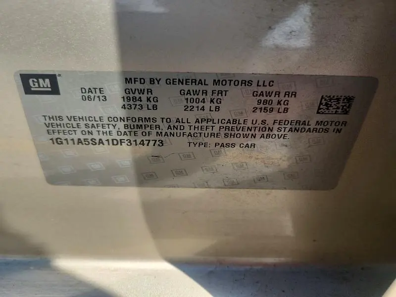 2013 CHEVROLET MALIBU LS  