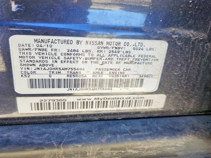 2010 INFINITI EX35 BASE  