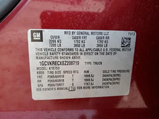 2014 CHEVROLET SILVERADO K1500 LT