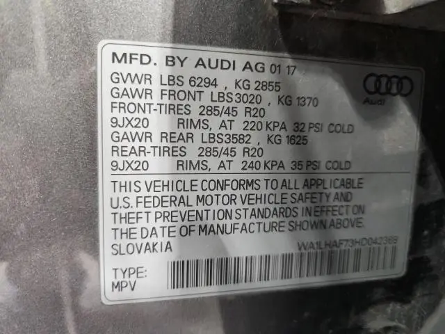 2017 AUDI Q7 PREMIUM PLUS  