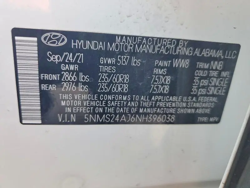 2022 HYUNDAI SANTA FE SEL  