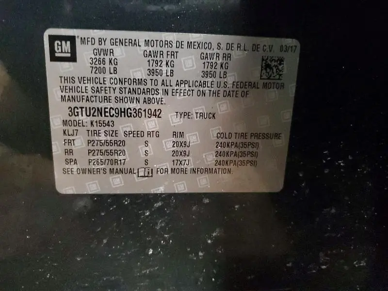 2017 GMC SIERRA K1500 SLT  
