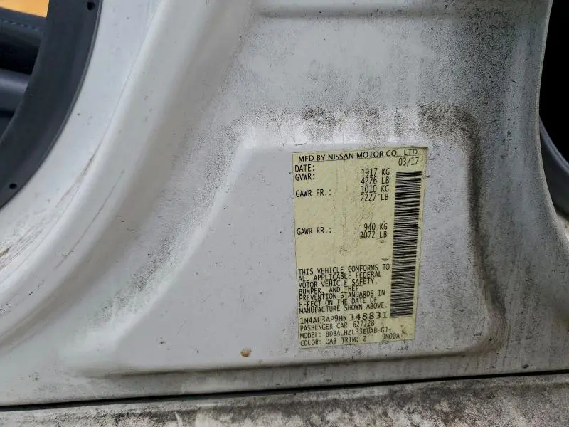 2017 NISSAN ALTIMA 2.5  