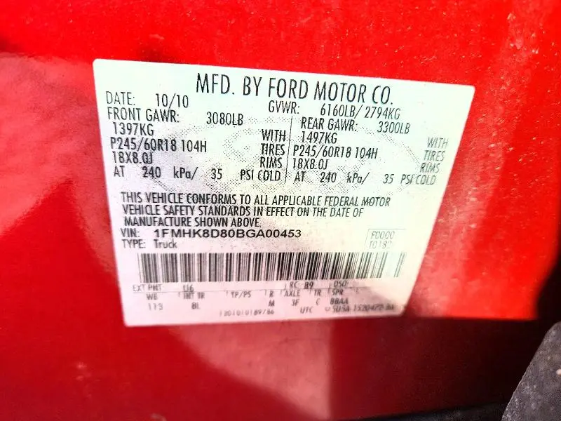 2011 FORD EXPLORER XLT  
