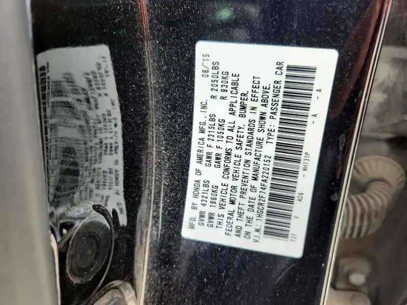 2015 HONDA ACCORD EX  