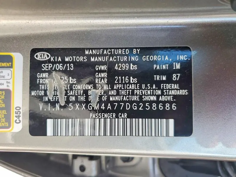 2013 KIA OPTIMA LX  