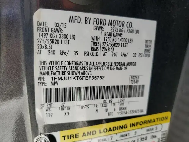 2015 FORD EXPEDITION LIMITED  