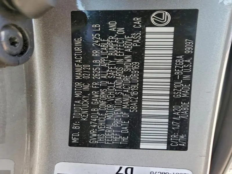 2020 LEXUS ES 350 BASE  