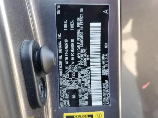 2016 TOYOTA HIGHLANDER XLE  