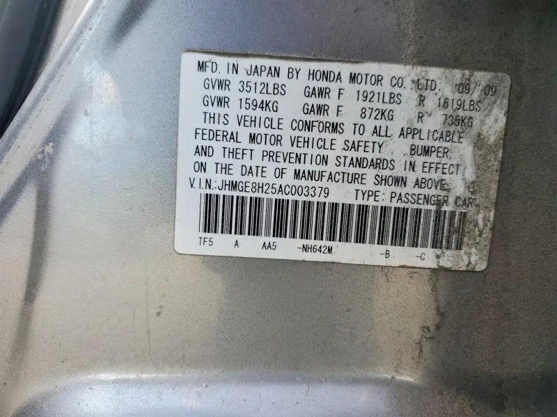 2010 HONDA FIT   