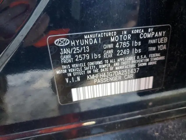 2013 HYUNDAI AZERA GLS  