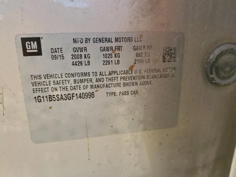 2016 CHEVROLET MALIBU LIMITED LS  