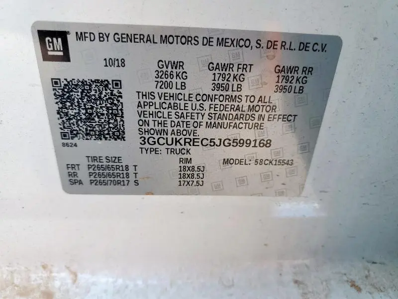 2018 CHEVROLET SILVERADO K1500 LT  