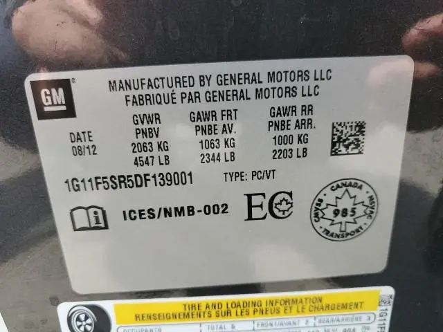 2013 CHEVROLET MALIBU 2LT  