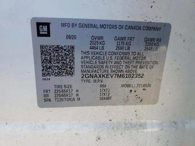 2021 CHEVROLET EQUINOX LT  