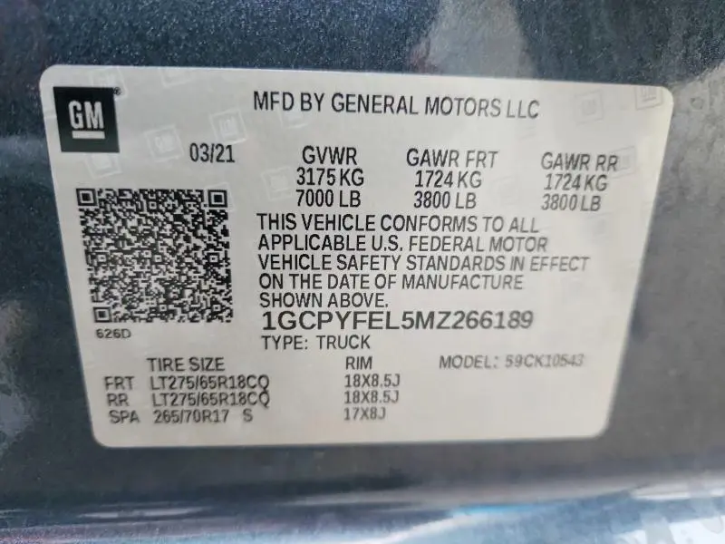 2021 CHEVROLET SILVERADO K1500 LT TRAIL BOSS  