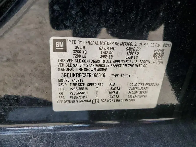 2014 CHEVROLET SILVERADO K1500 LT  