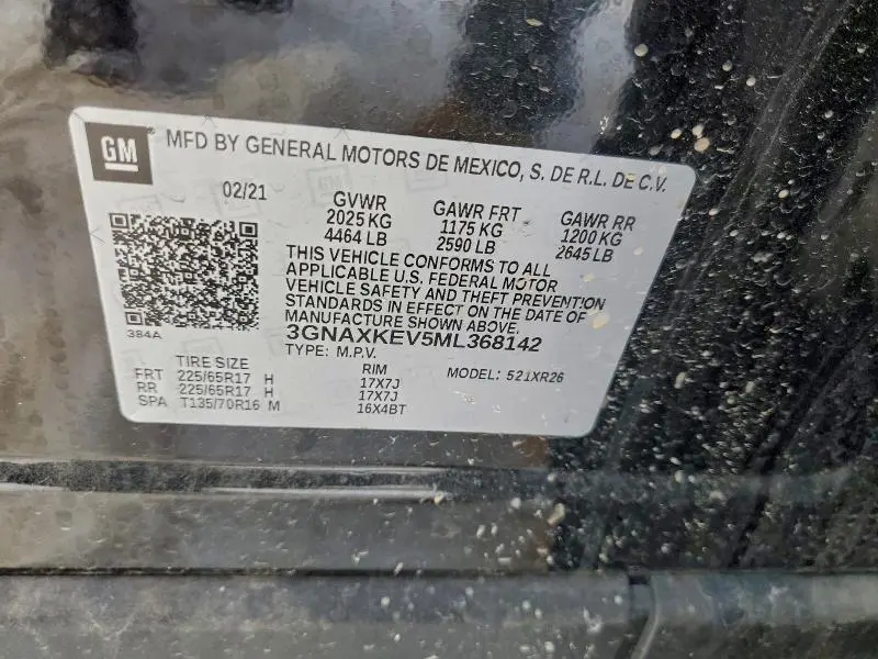 2021 CHEVROLET EQUINOX LT  