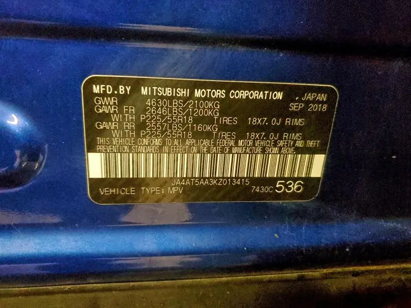 2019 MITSUBISHI ECLIPSE CROSS SE  