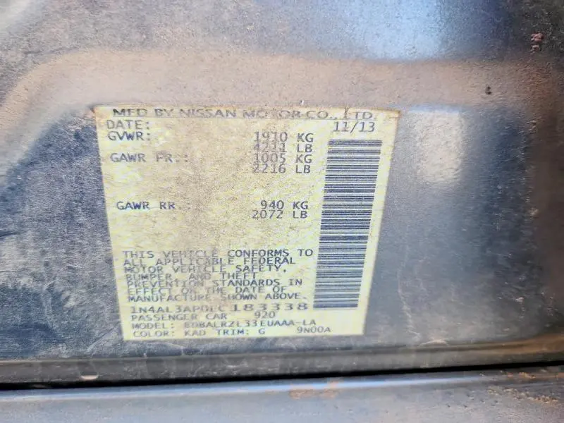 2014 NISSAN ALTIMA 2.5 S  